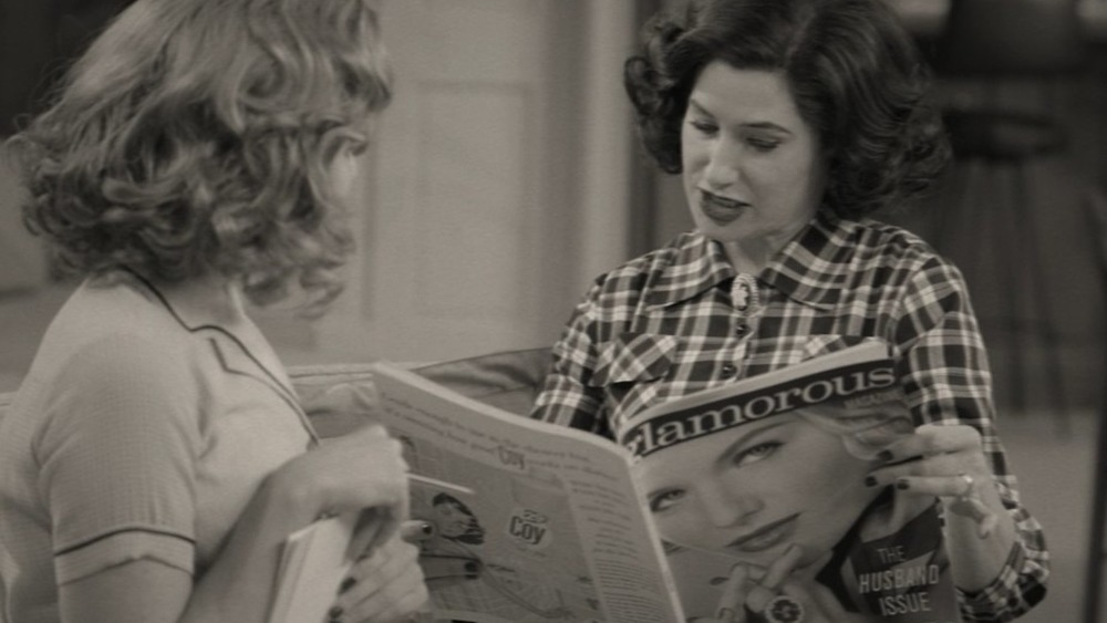 Agnes reading from the Glamorous magazine to Wanda