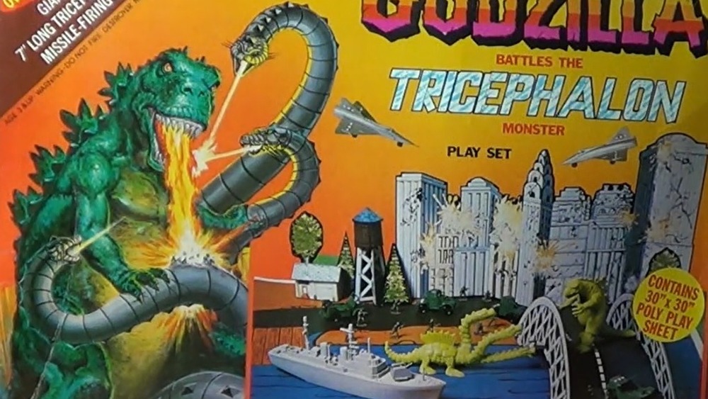 Toys from the Godzilla vs. the Tricephalon Monster playset
