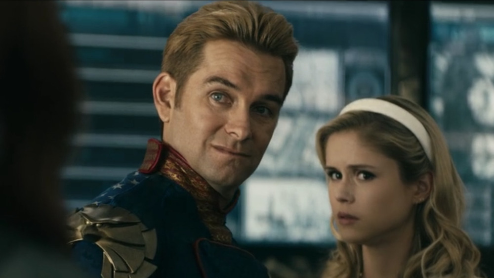 Antony Starr and Erin Moriarty as Homelander and Starlight in The Boys