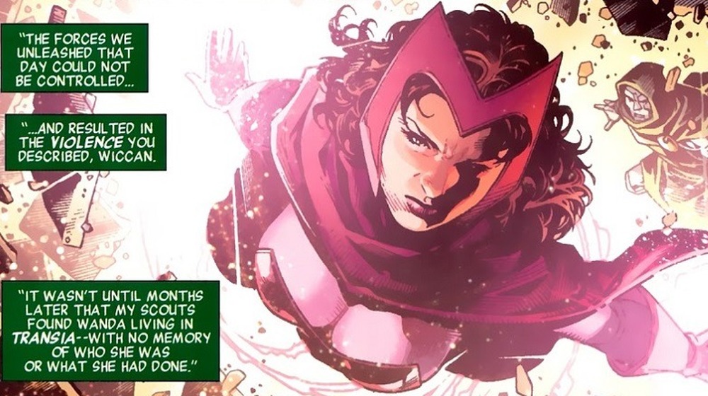 Scarlet Witch and Doctor Doom fly
