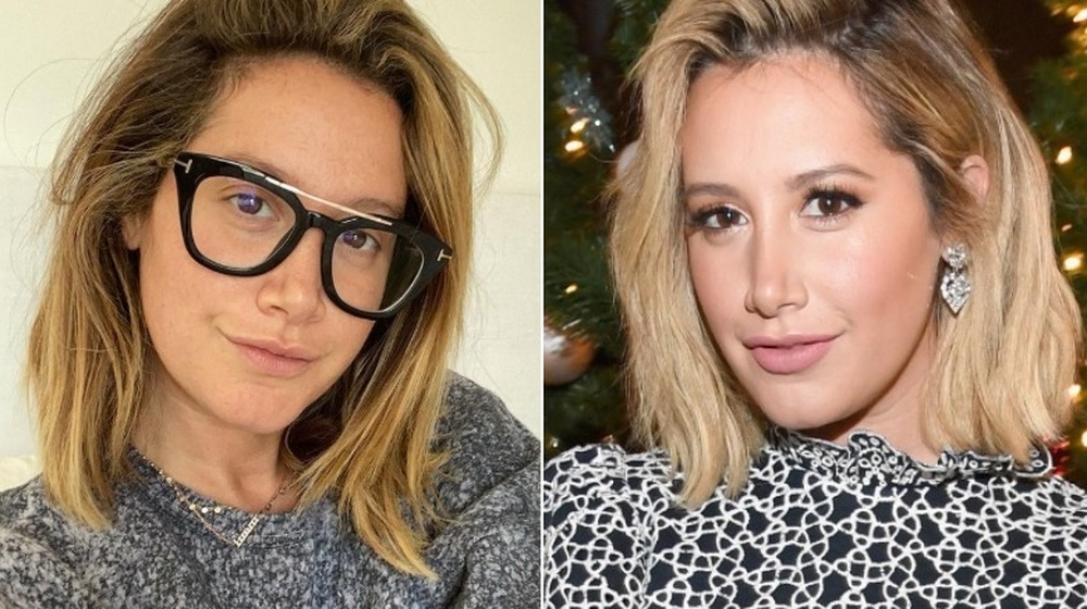 Ashley Tisdale without and with makeup